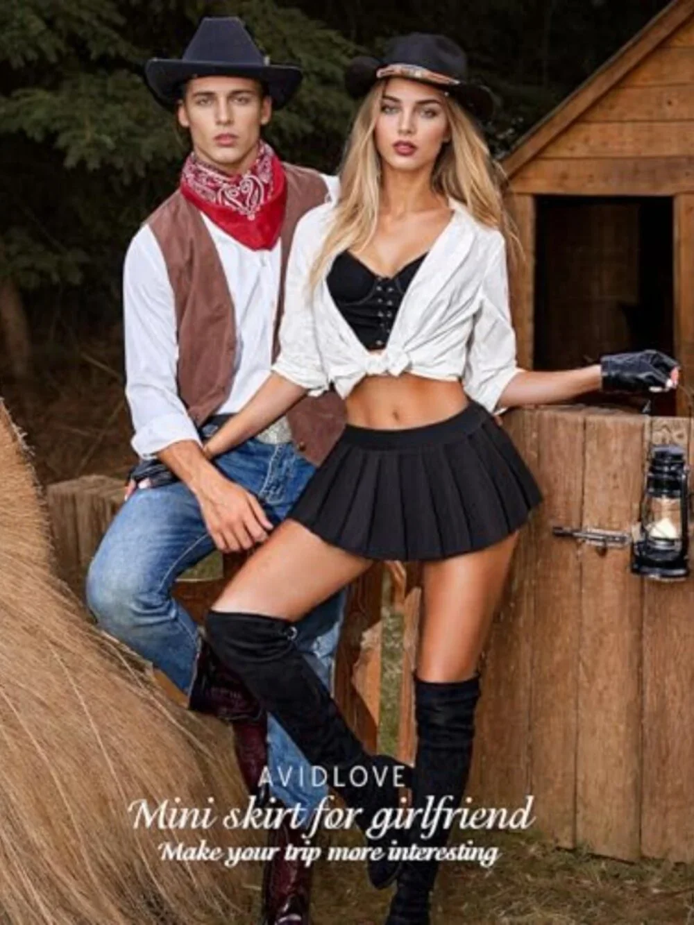 Pleated Mini Skirt with Elastic Waist Stretchy Soft Fabric Schoolgirl Role Play
